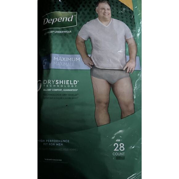 Depends Men's Maximum DryShield Size Large Open Bag (16) Adult Incontinence - Picture 3 of 4